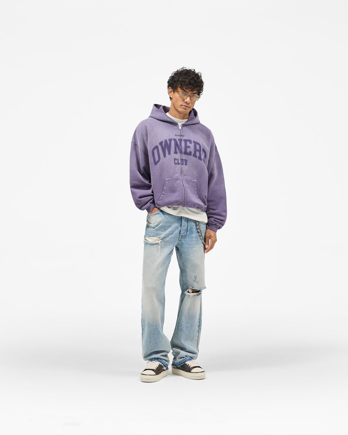 REPRESENT Represent Owners Club Zip Through Hoodie - Deep Purple