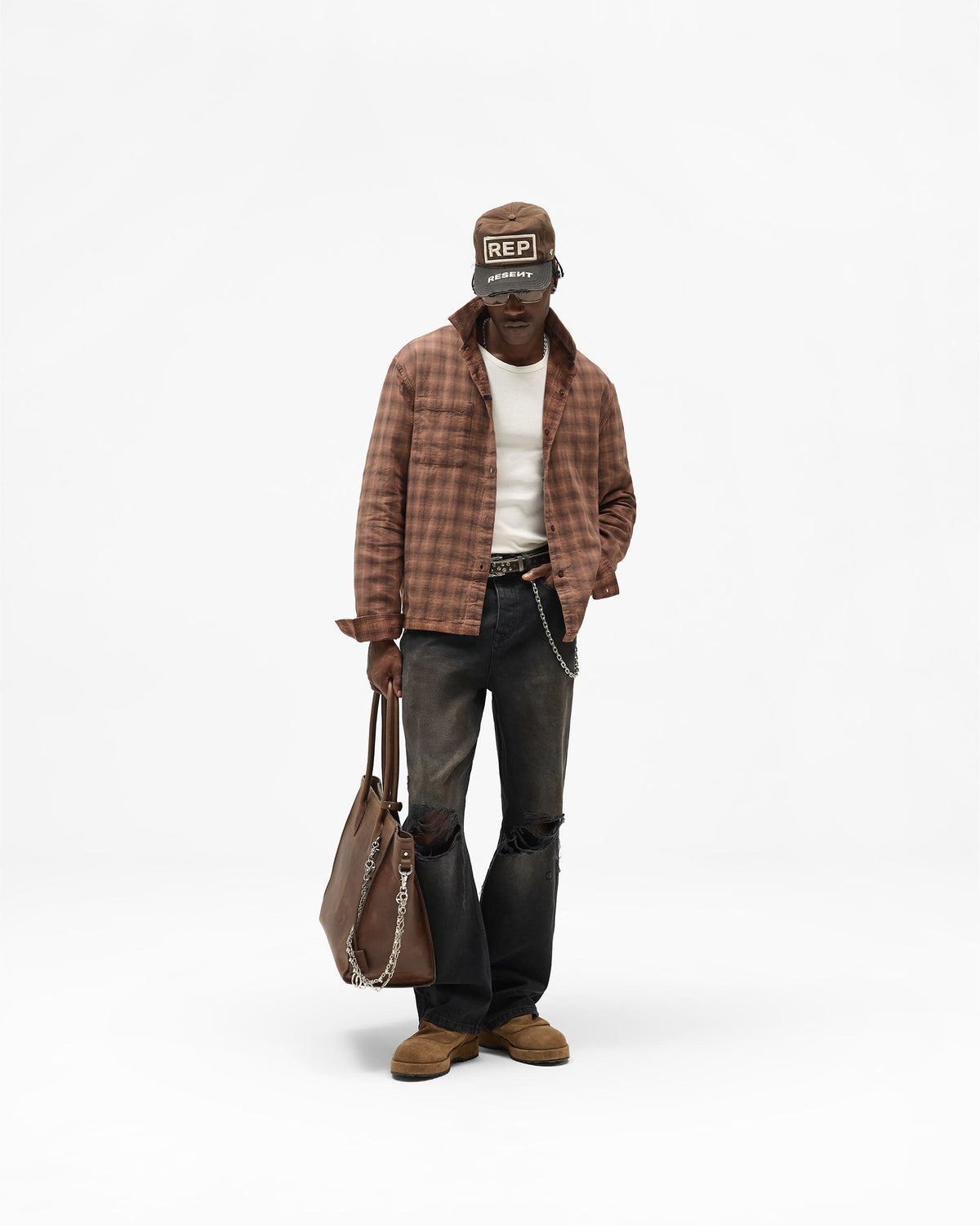 REPRESENT Resent Plaid Shirt - Brown