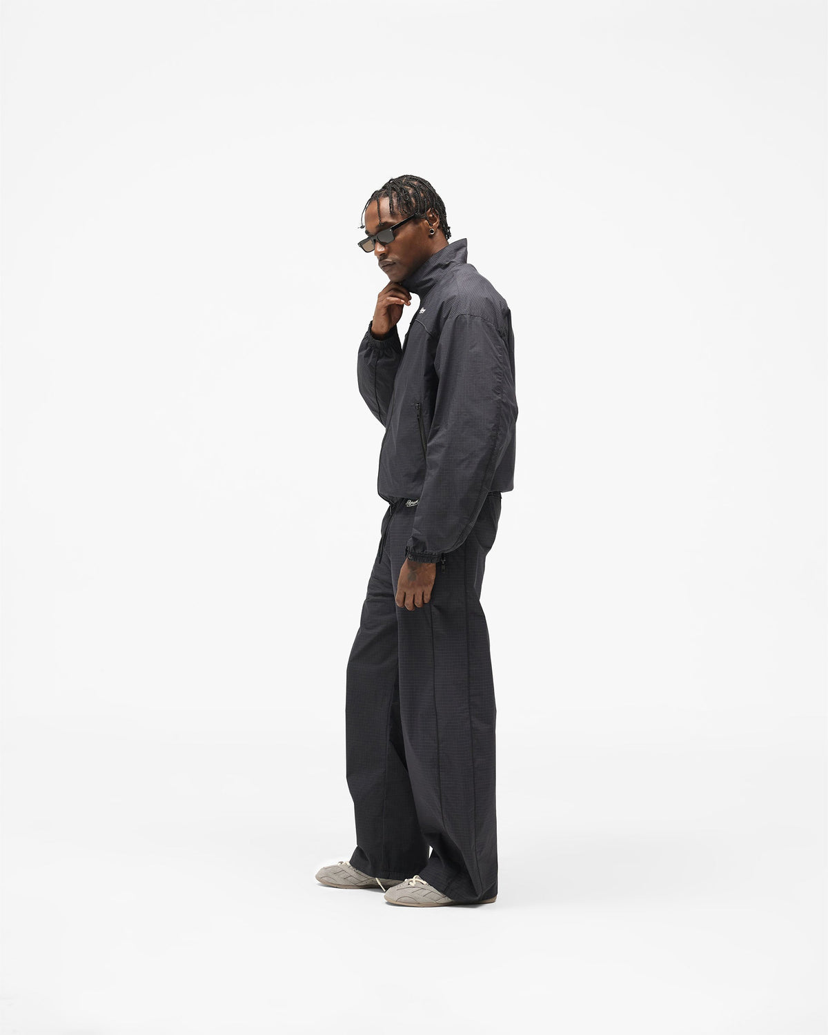REPRESENT Riot Track Pant - Navy Check
