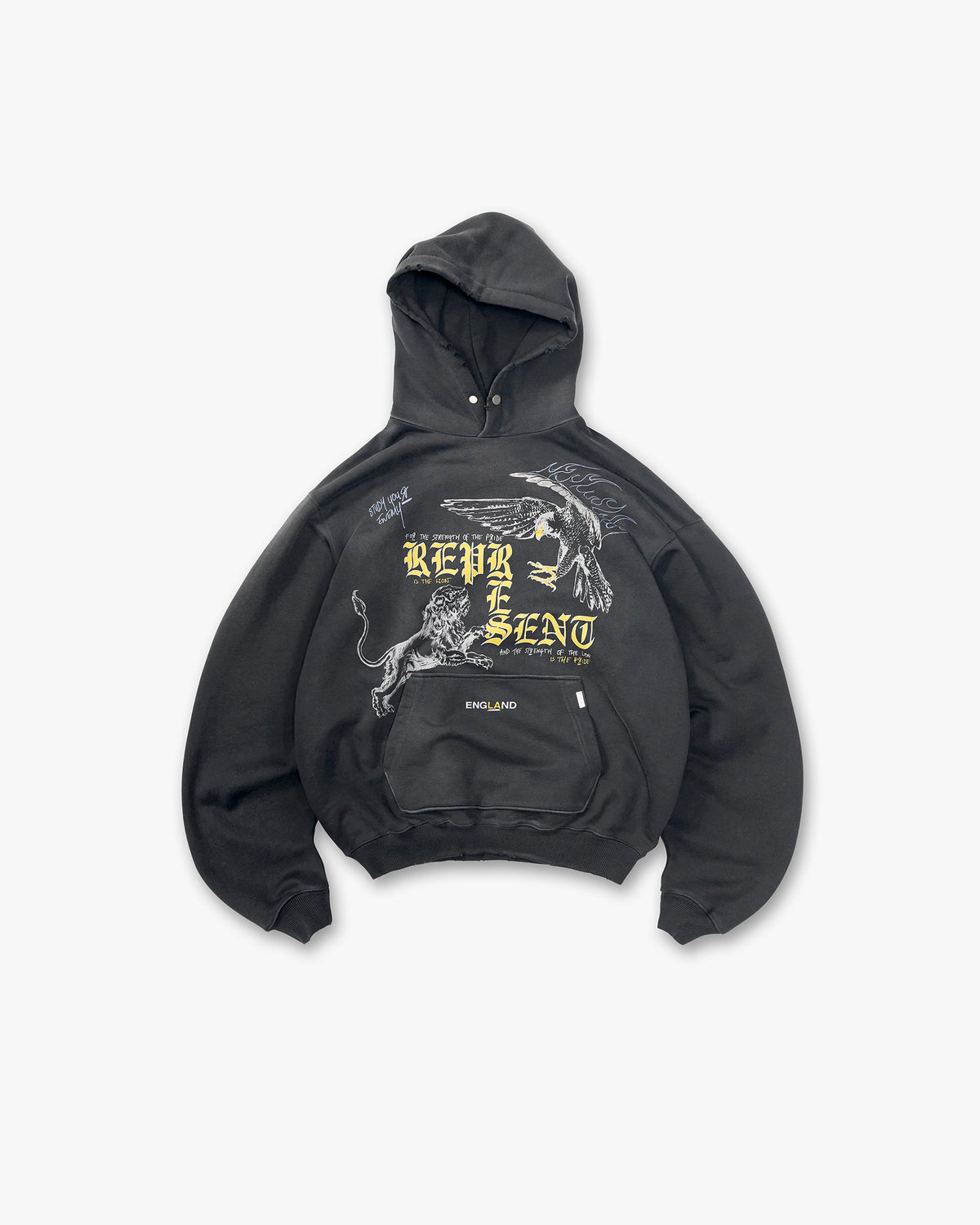 REPRESENT Enemy Hoodie - Washed Black