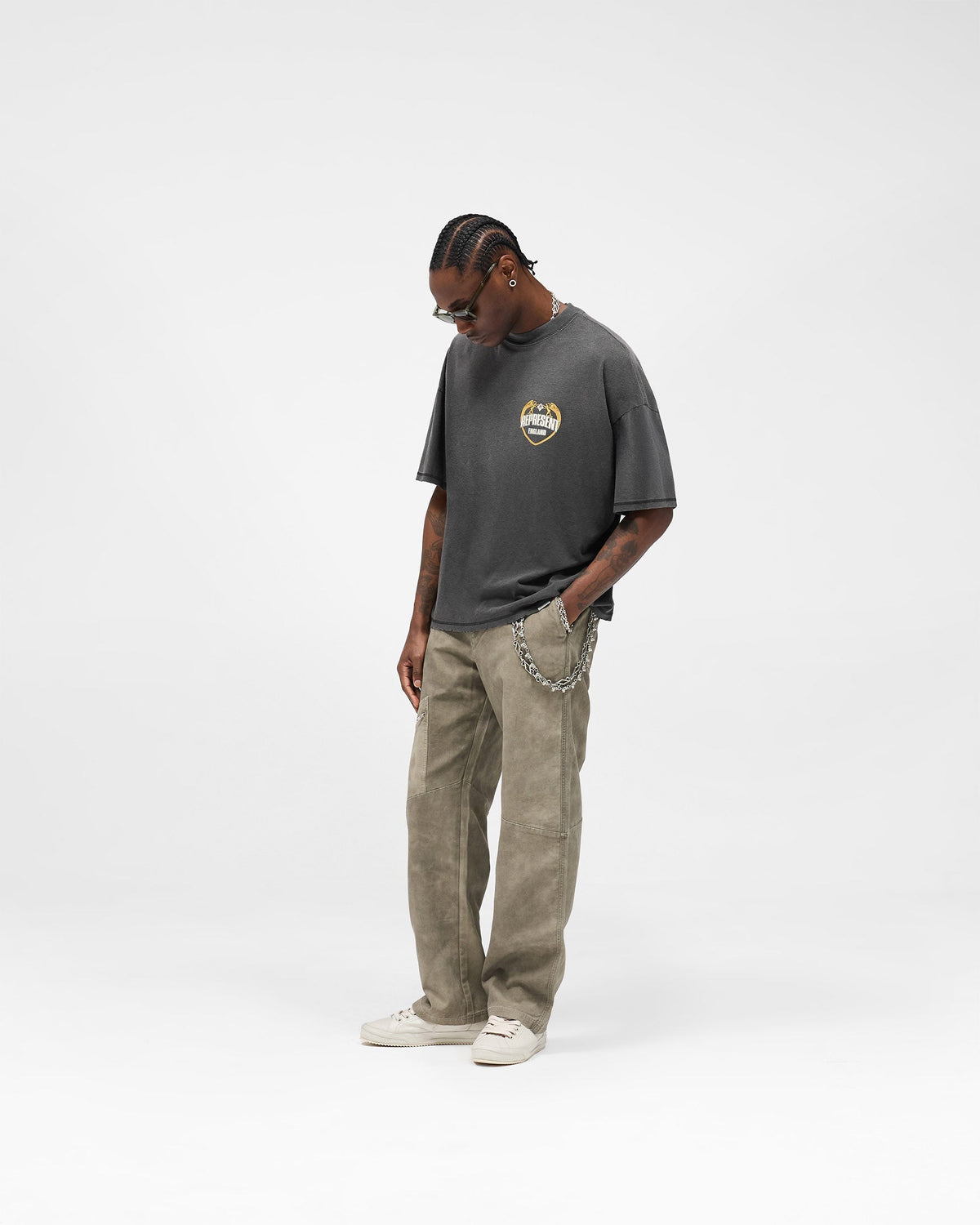 REPRESENT Angel Border T-Shirt - Stained Black
