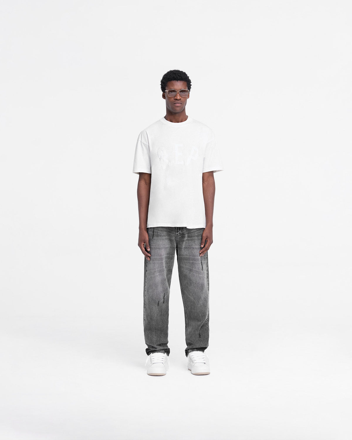 REPRESENT Rep Applique T-Shirt - Flat White