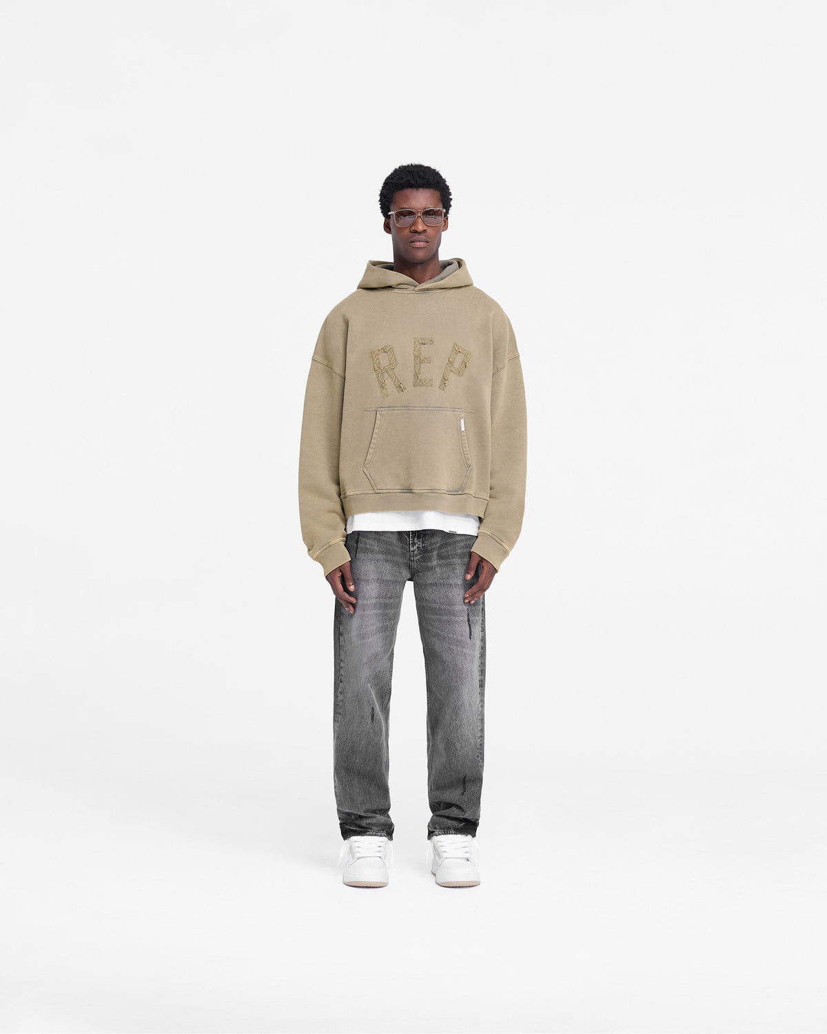 REPRESENT Rep Applique Hoodie - Fawn