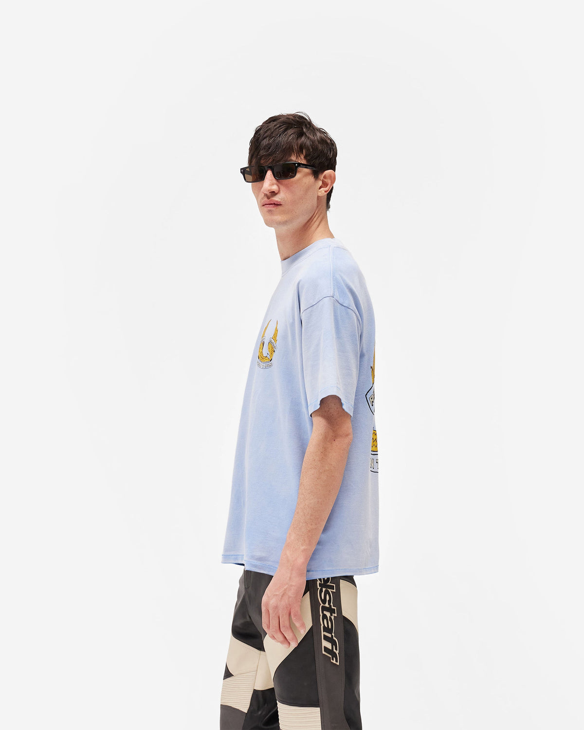 REPRESENT Represent X Belstaff Born To Bike T-Shirt - Mid Blue