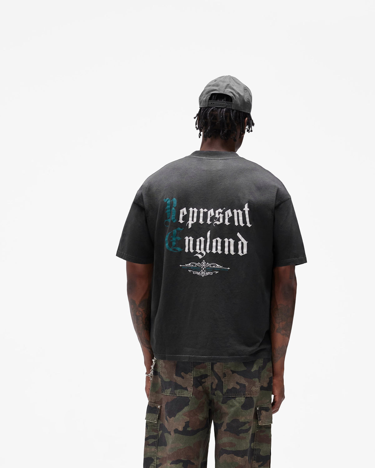 REPRESENT Private Members T-Shirt - Stained Black