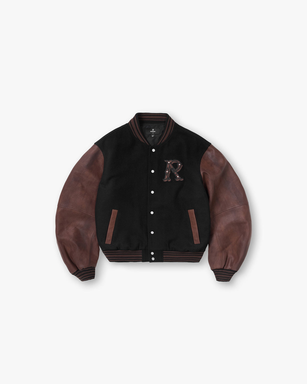 REPRESENT Varsity Bomber - Jet Black