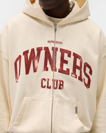 REPRESENT Represent Owners Club Zip Through Hoodie - Buttercream