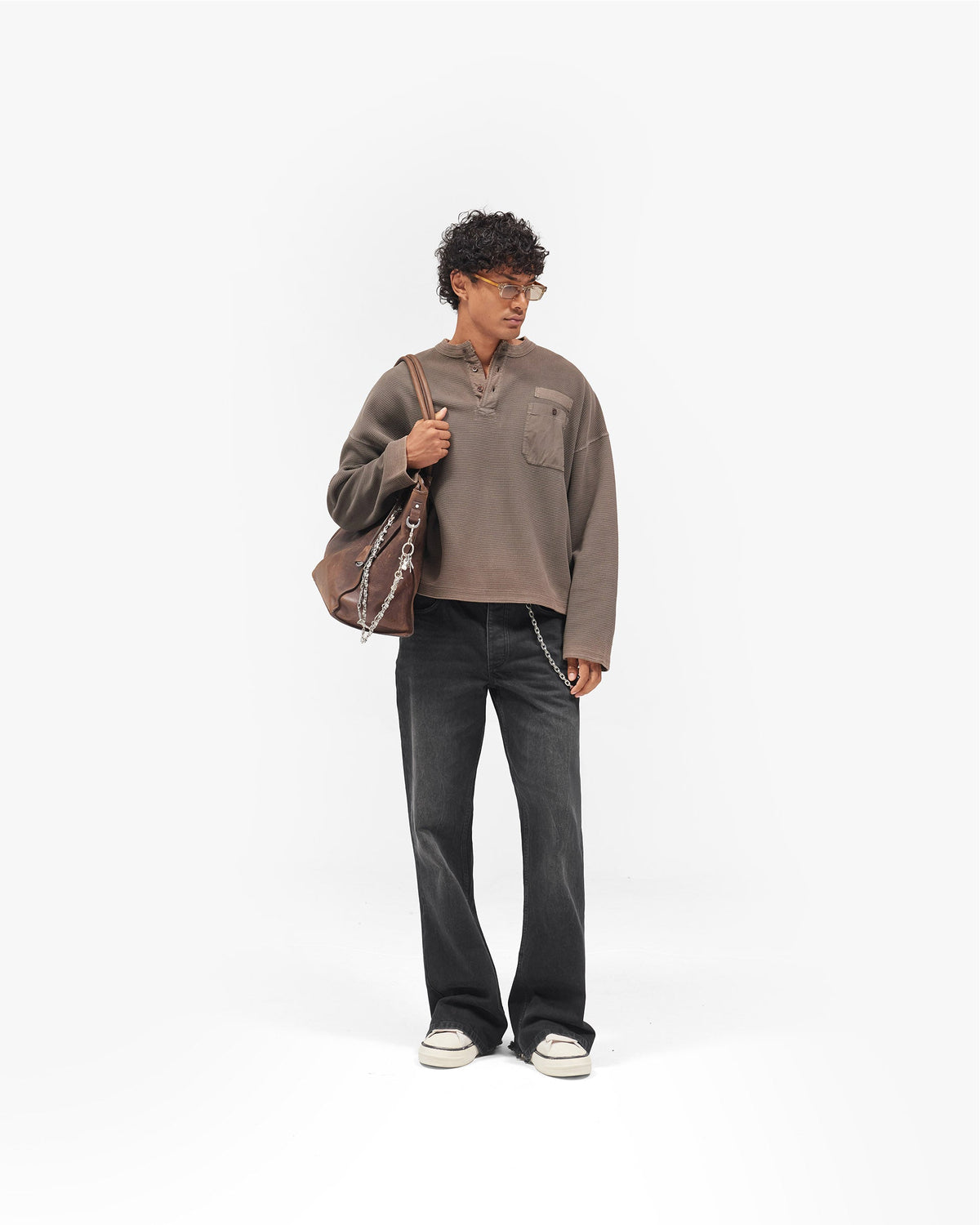 REPRESENT Heavyweight Henley Sweater - Vintage Falcon