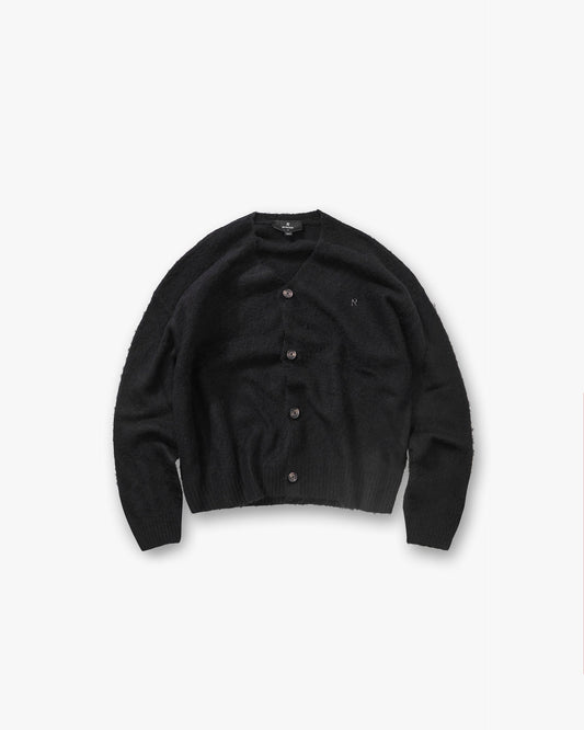 REPRESENT Textured Knit Cardigan - Jet Black