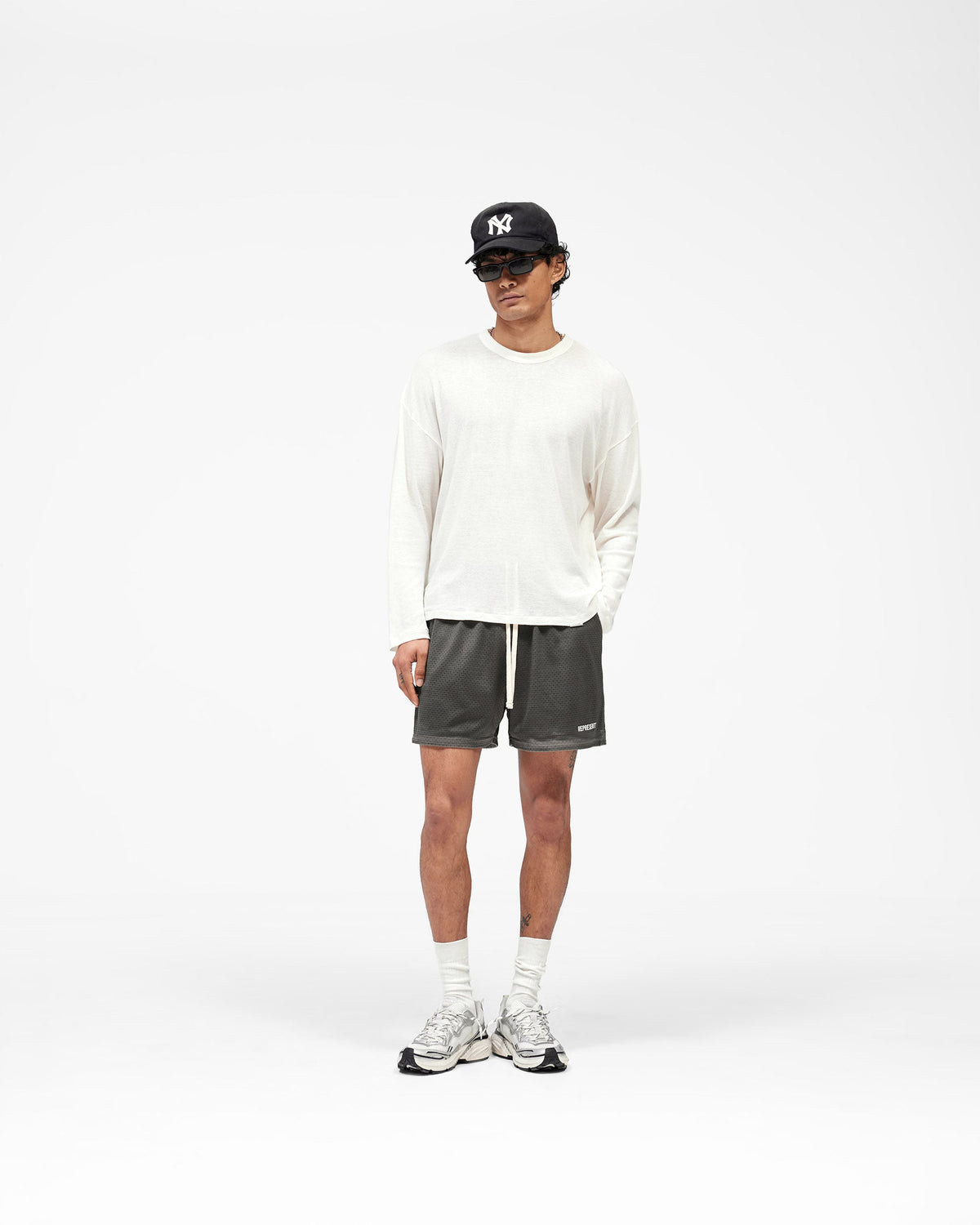 REPRESENT Washed Mesh Shorts - Vintage Grey