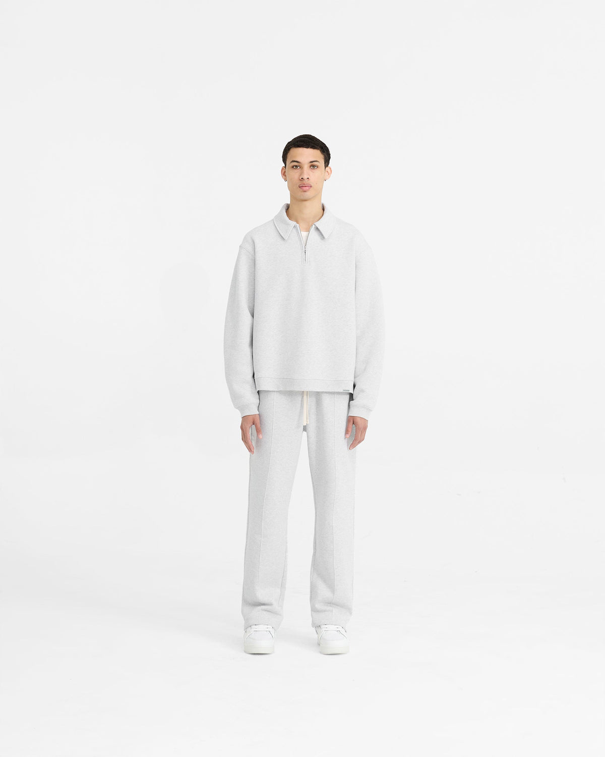 REPRESENT Initial Boxy Quarter Zip - Ice Grey Marl
