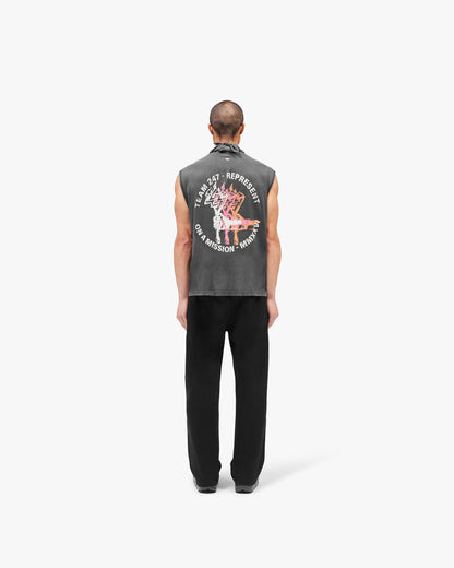 REPRESENT 247 Torch Boxy Tank - Washed Black