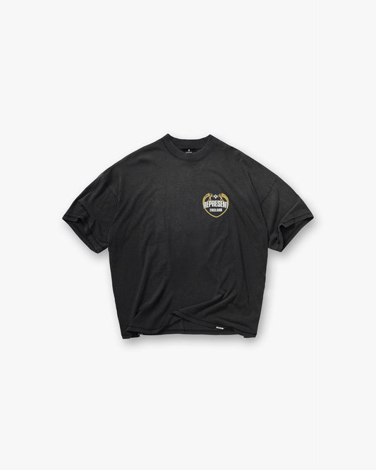 REPRESENT Angel Border T-Shirt - Stained Black
