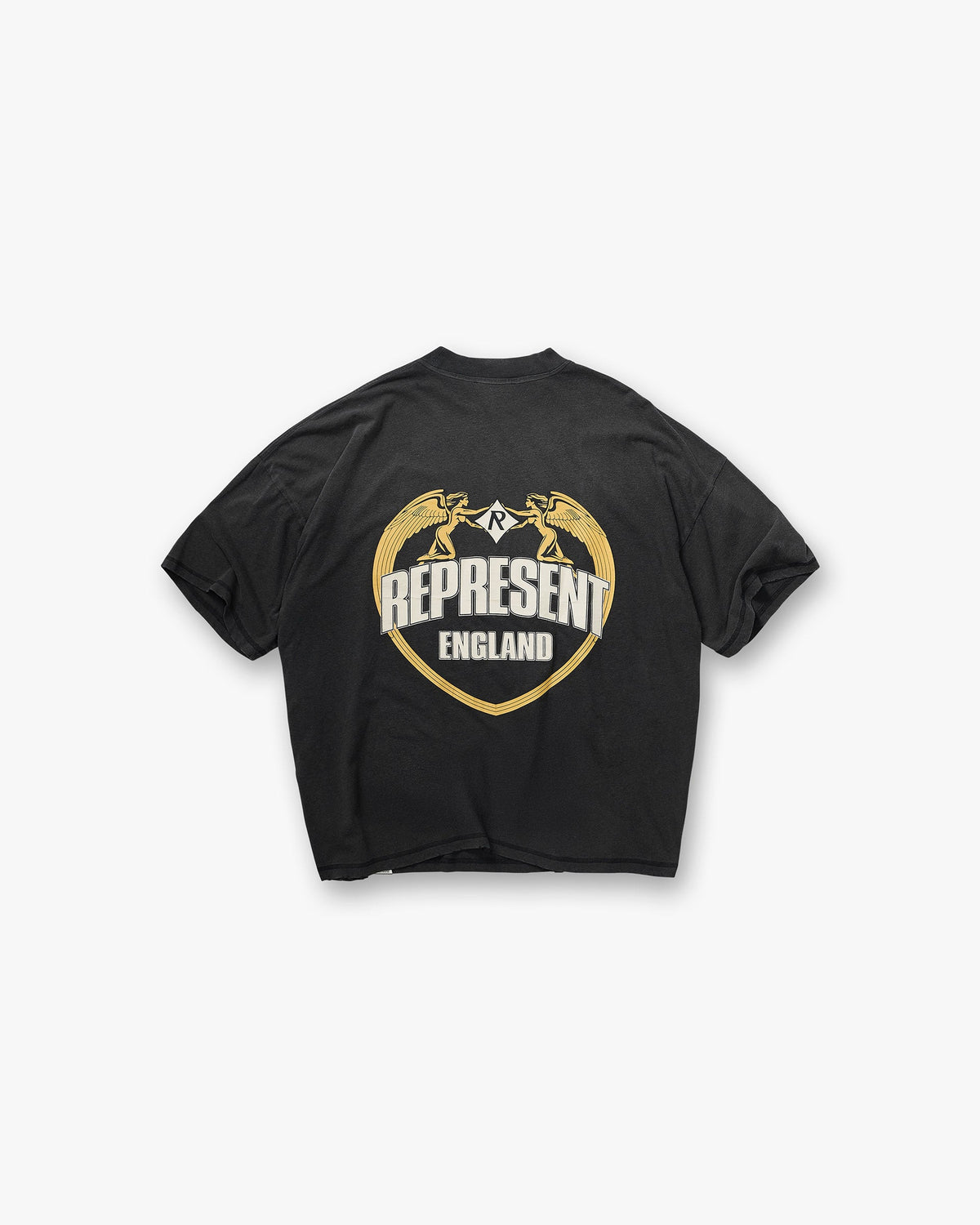 REPRESENT Angel Border T-Shirt - Stained Black
