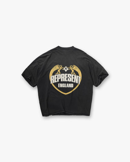 REPRESENT Angel Border T-Shirt - Stained Black