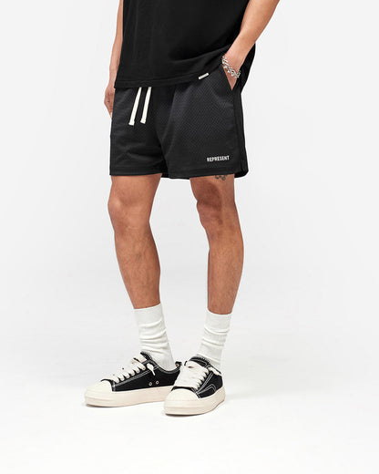REPRESENT Washed Mesh Shorts - Black