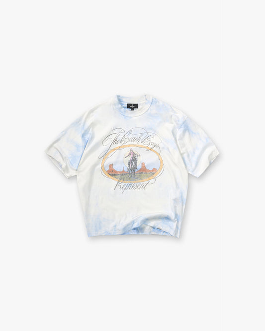 REPRESENT Represent x Beach Boys Script T-Shirt - Blue Tie Dye