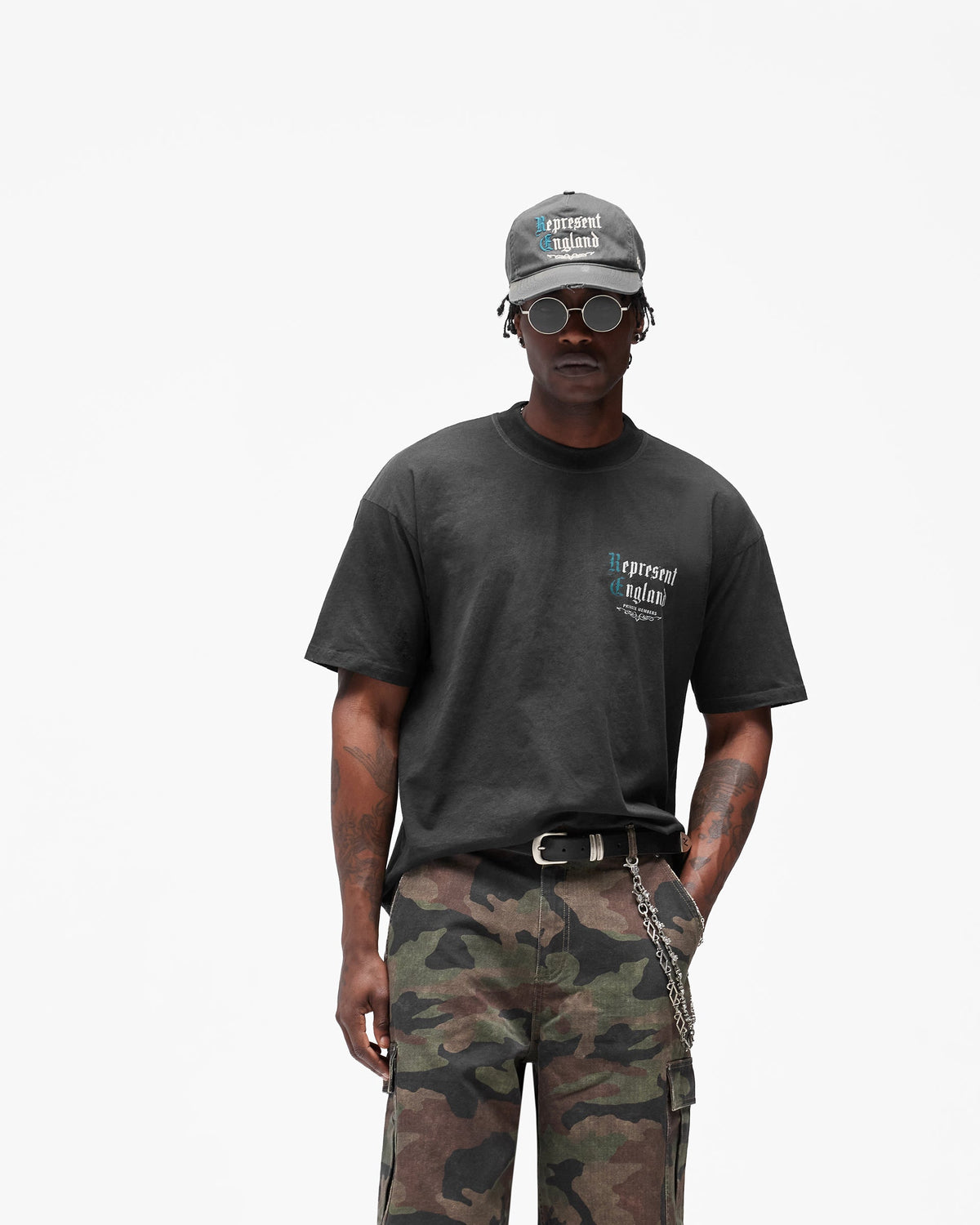 REPRESENT Private Members T-Shirt - Stained Black
