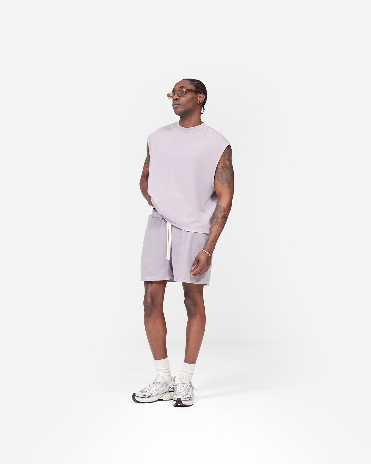 REPRESENT Initial Waffle Shorts- Mist