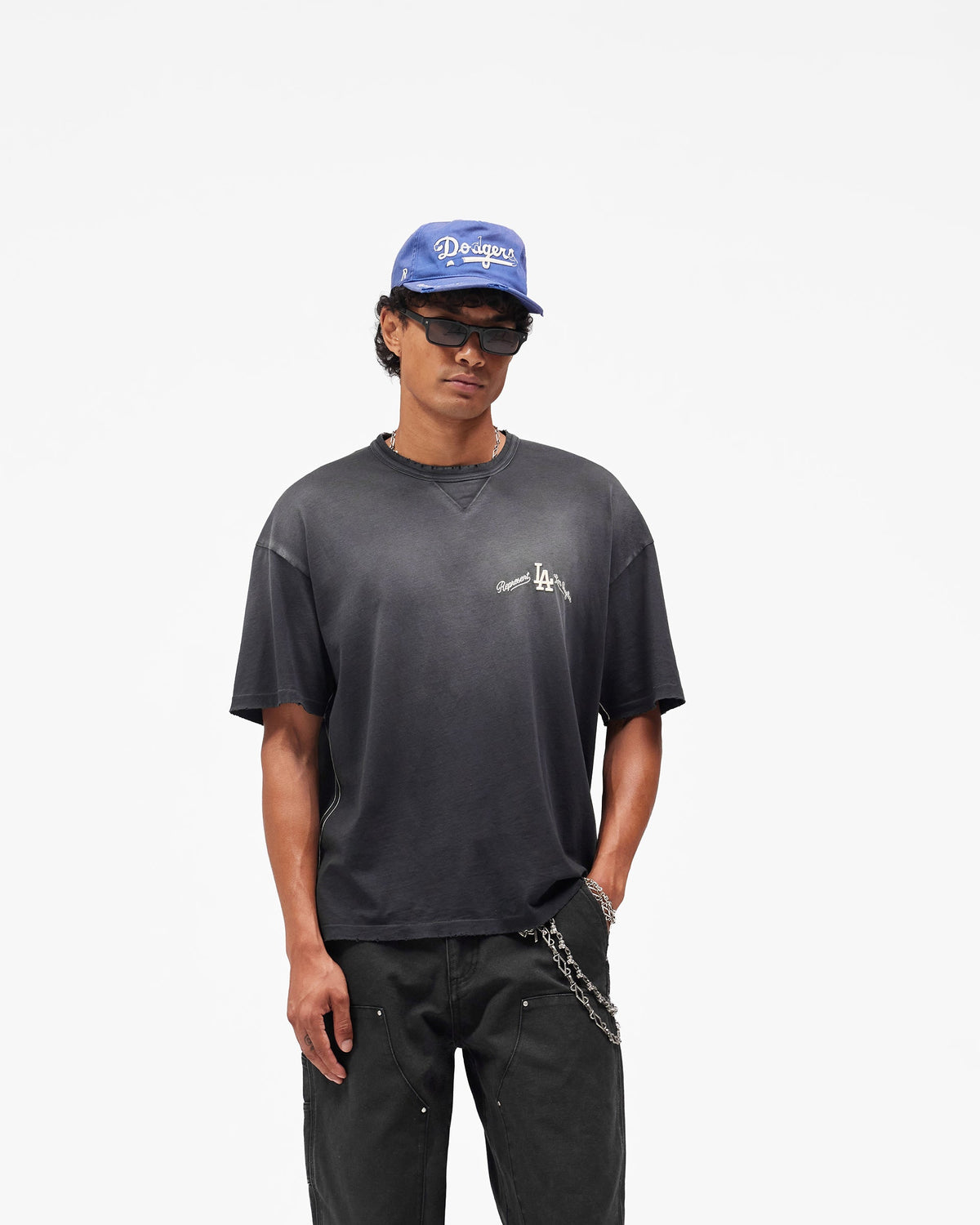 REPRESENT Los Angeles Dodgers x Represent T-Shirt - Stained Black