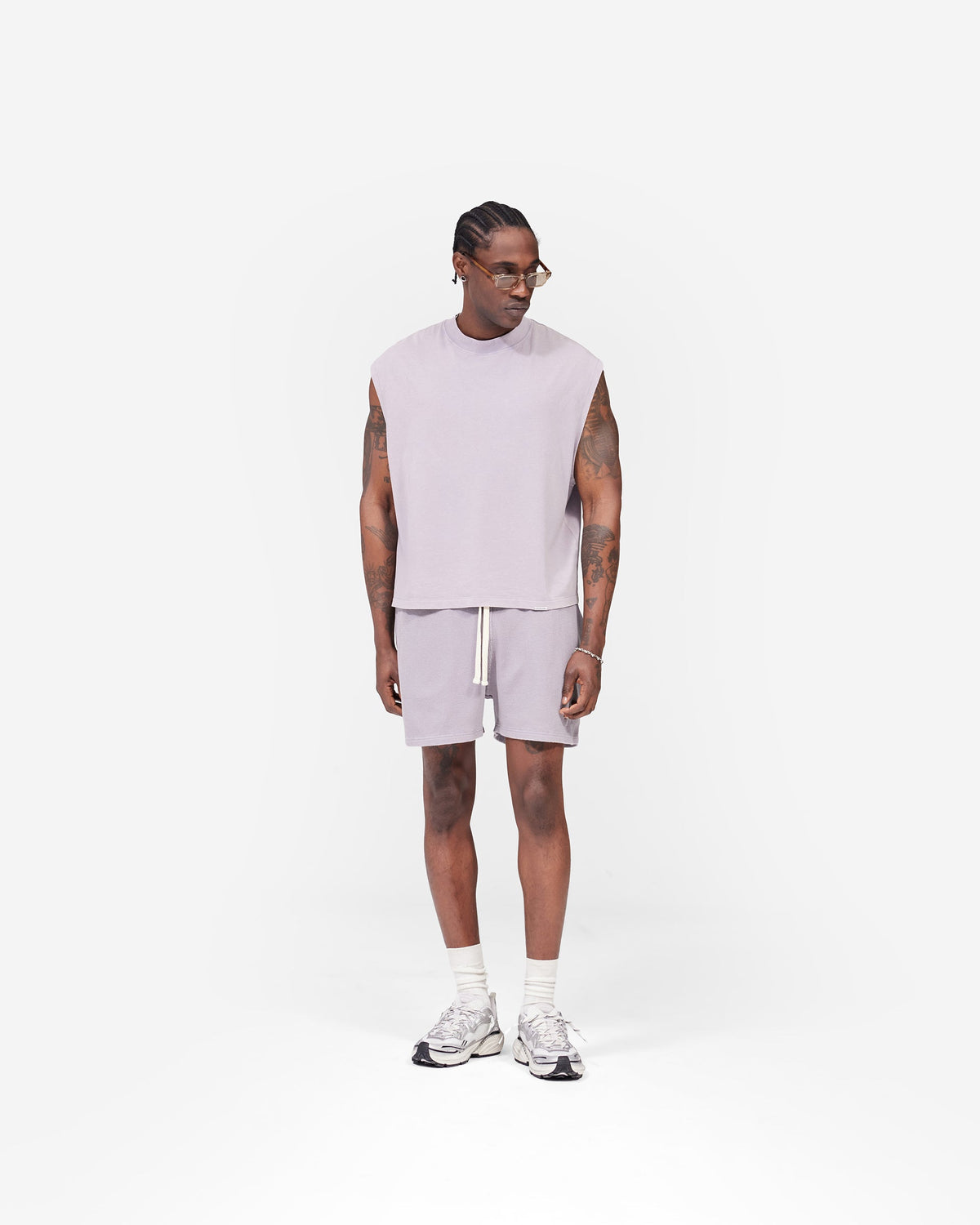 REPRESENT Initial Waffle Shorts- Mist