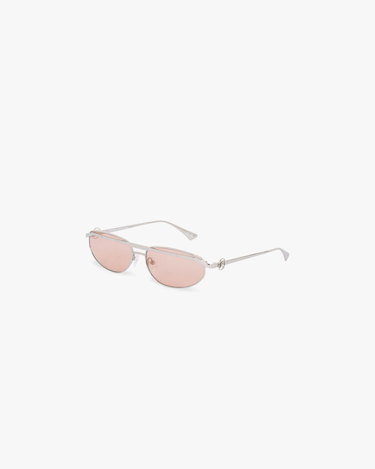 REPRESENT Slim Aviator Sunglasses - Silver Brown