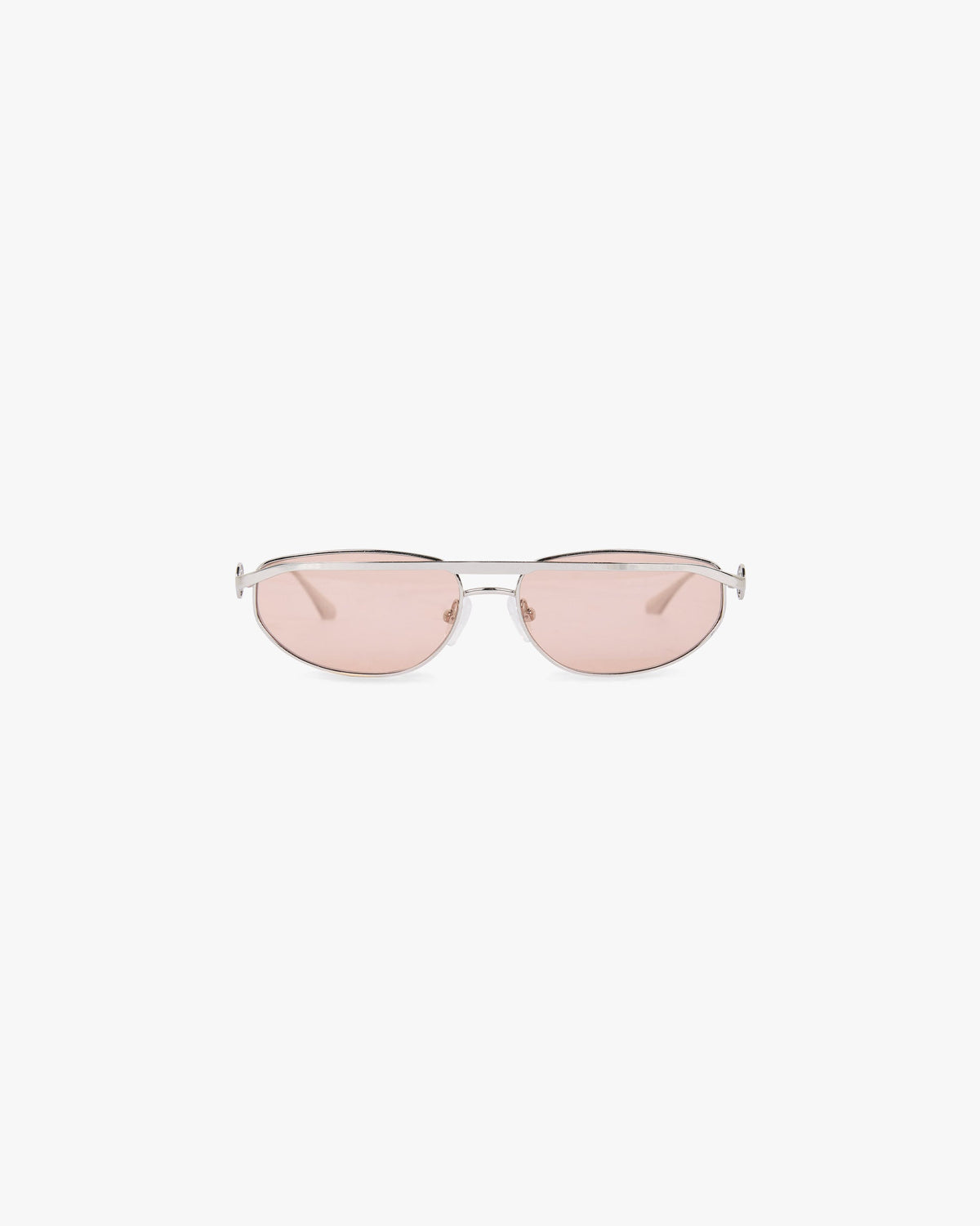 REPRESENT Slim Aviator Sunglasses - Silver Brown