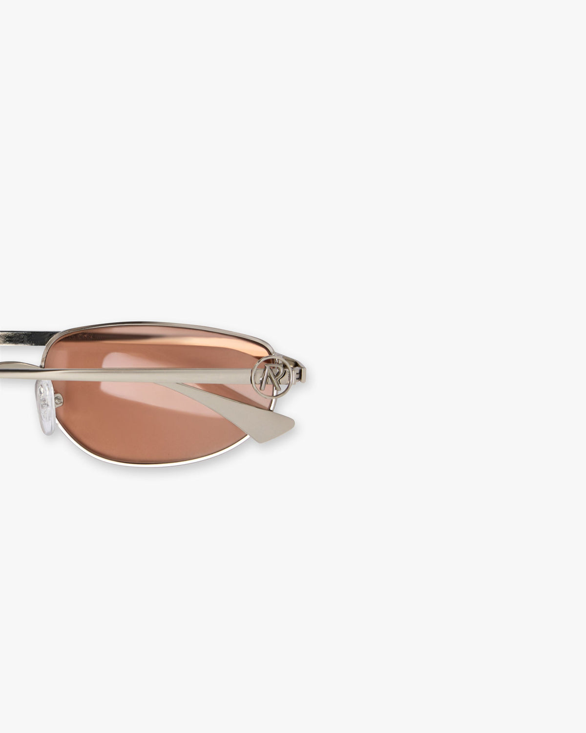 REPRESENT Slim Aviator Sunglasses - Silver Brown