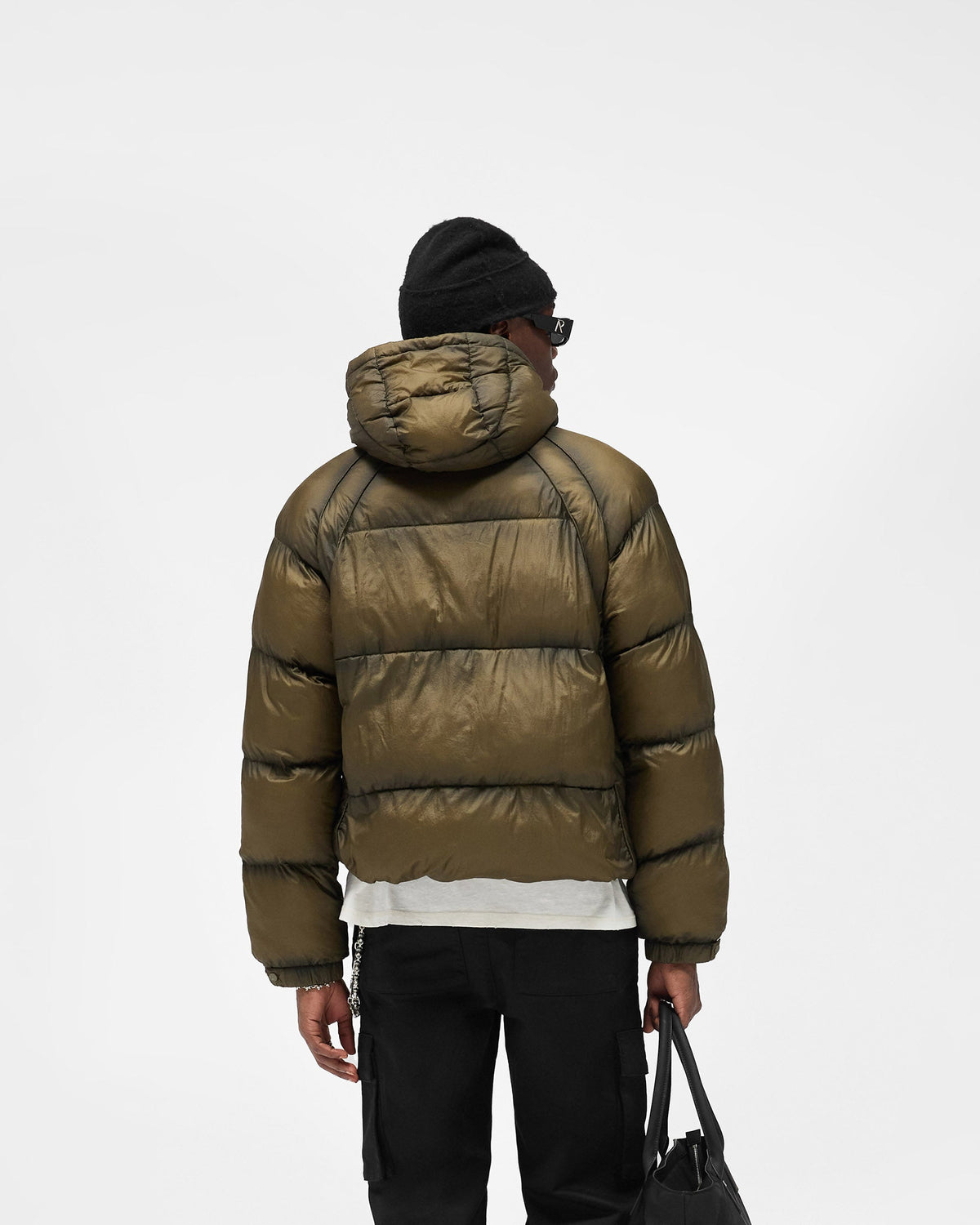 REPRESENT Translucent Hooded Puffer - Dark Olive