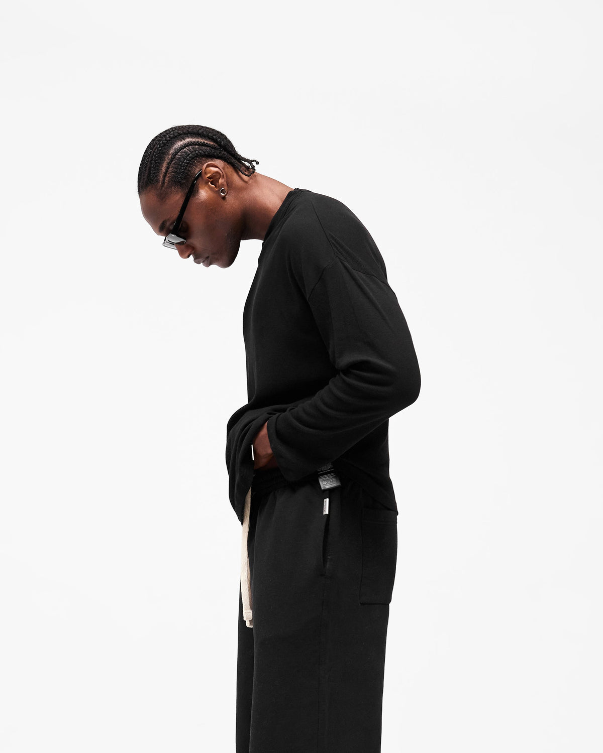 REPRESENT Initial Sheer Rib Long Sleeve T-Shirt - Jet Black