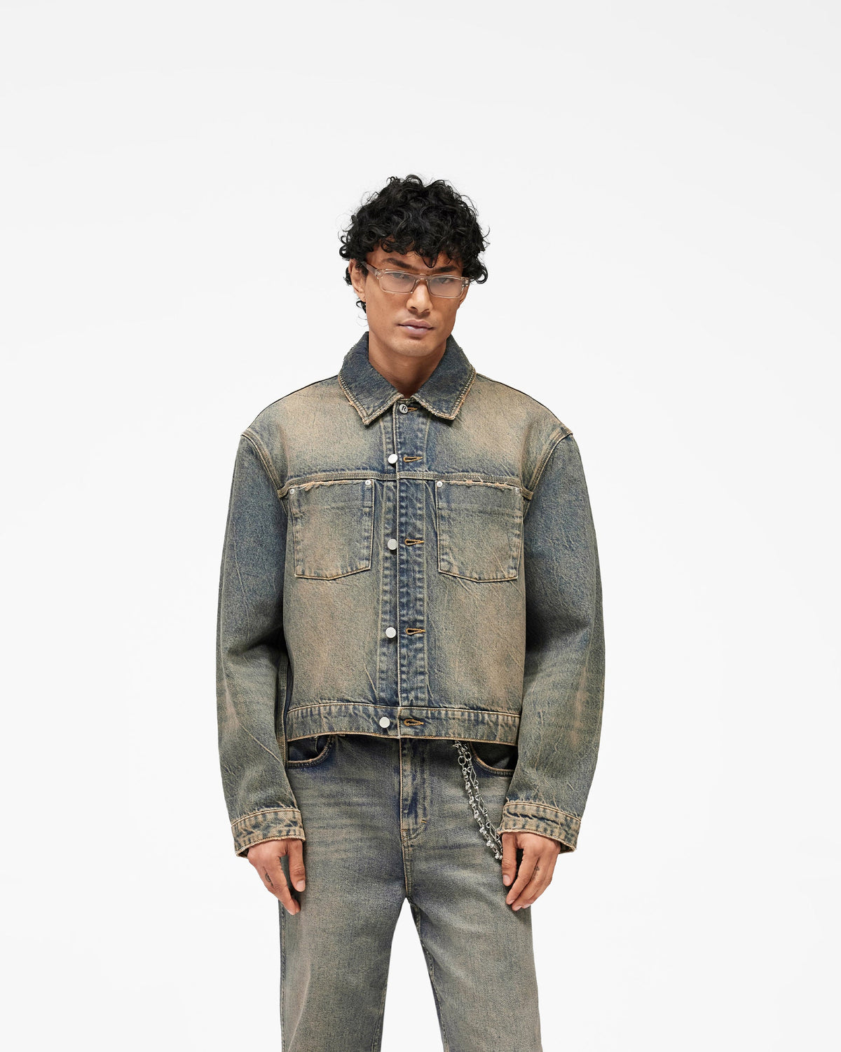 REPRESENT Denim Trucker - Blue Cream