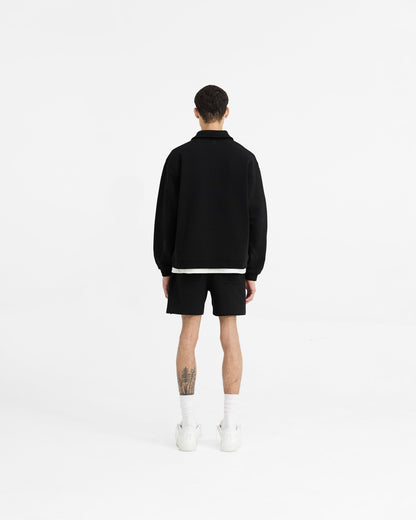 REPRESENT Initial Boxy Quarter Zip - Jet Black