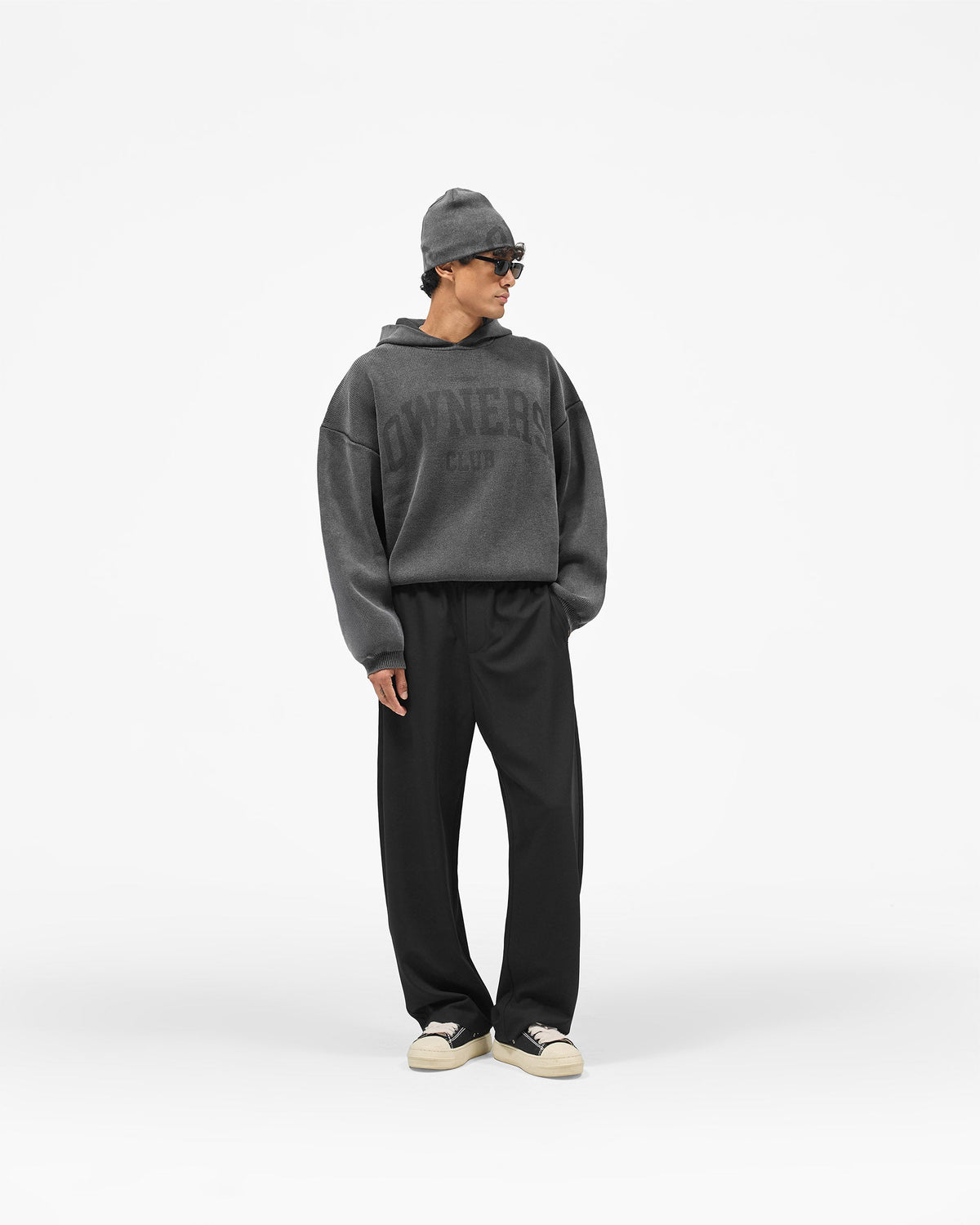 REPRESENT Represent Owners Club Knitted Hoodie - Weathered Black
