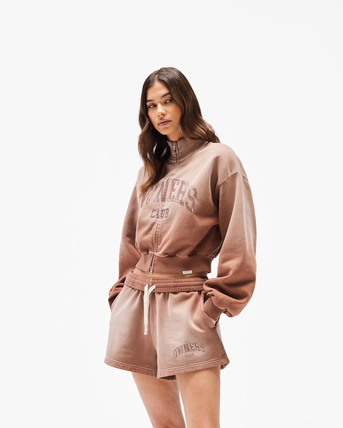 REPRESENT Represent Owners Club Zip Funnel Neck - Sienna