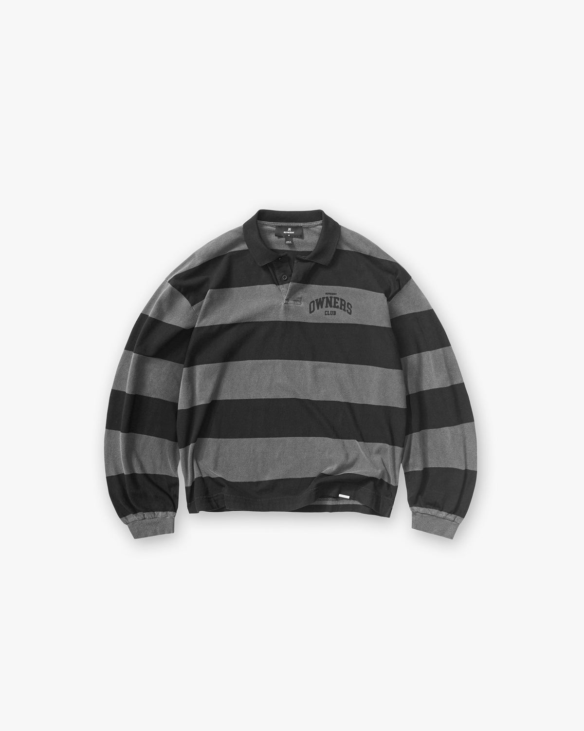 REPRESENT Represent Owners Club Rugby Stripe Top - Weathered Black