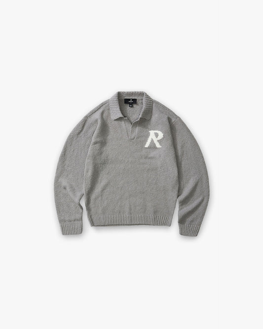 REPRESENT Knitted Boucle Polo - Grey