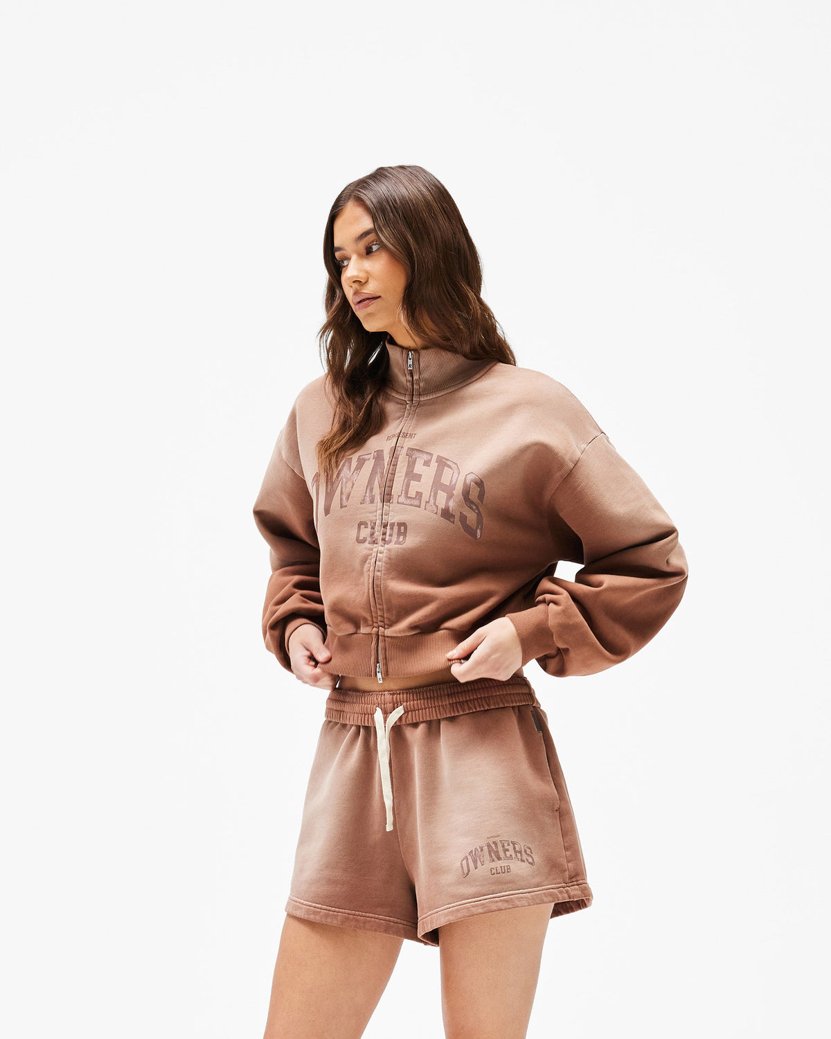 REPRESENT Represent Owners Club Zip Funnel Neck - Sienna