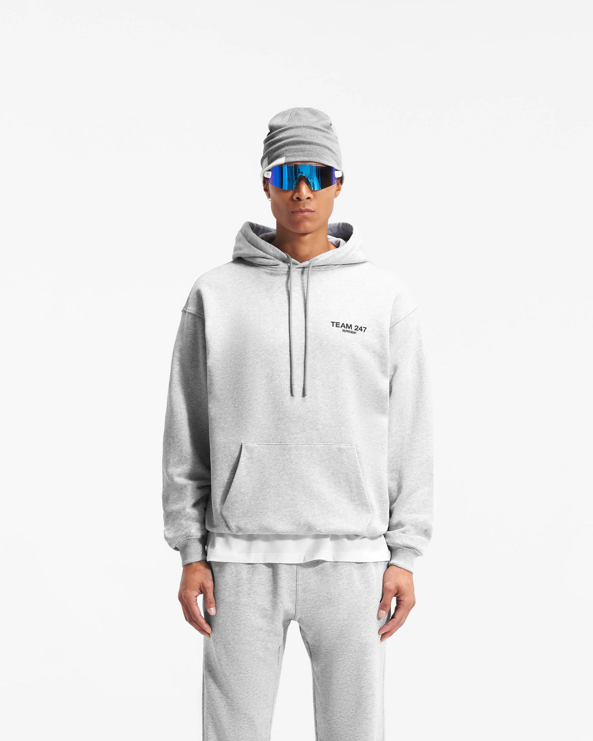 REPRESENT Team 247 Oversized Hoodie - Ash Grey
