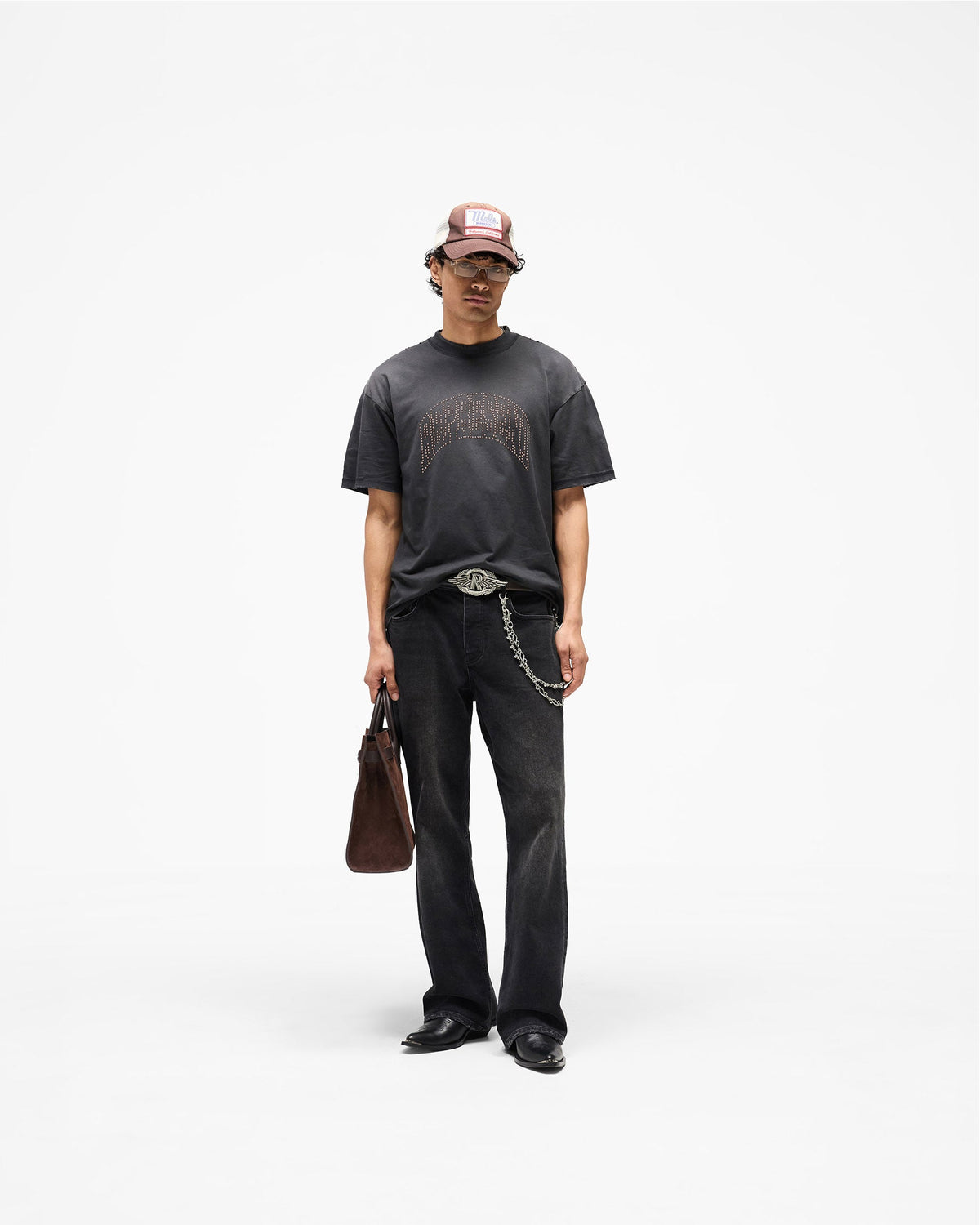 REPRESENT Embellished Represent T-Shirt - Stained Black