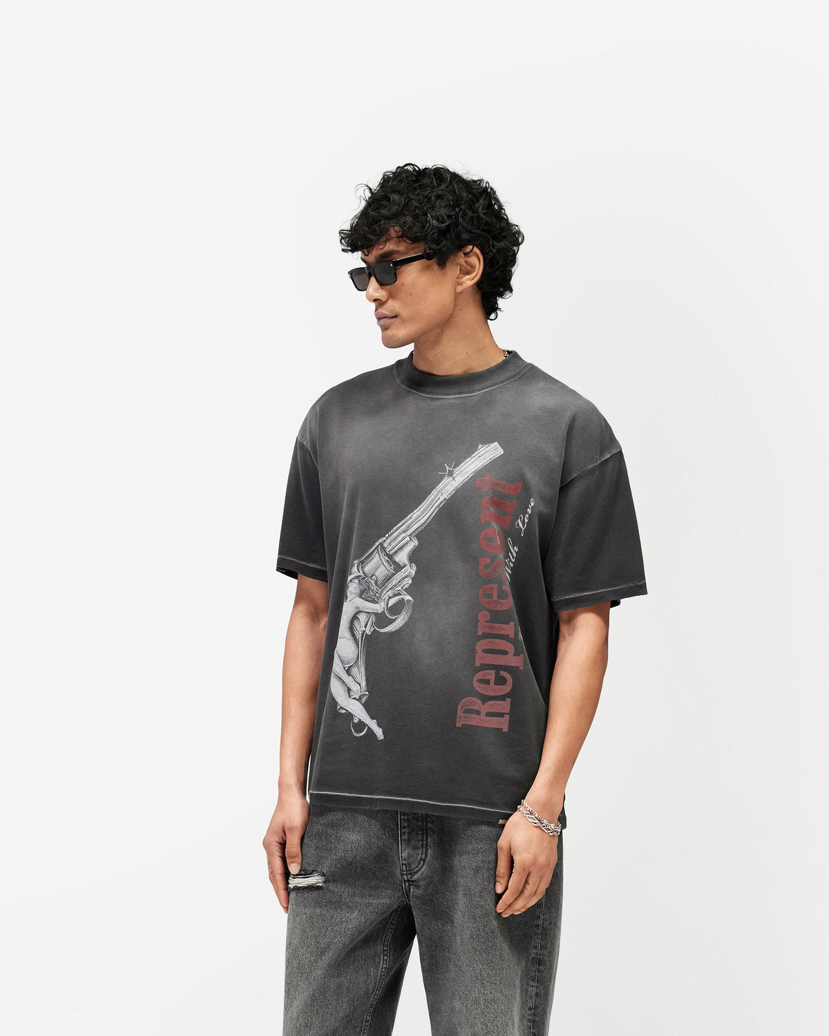 REPRESENT Loaded With Love T-Shirt - Stained Black