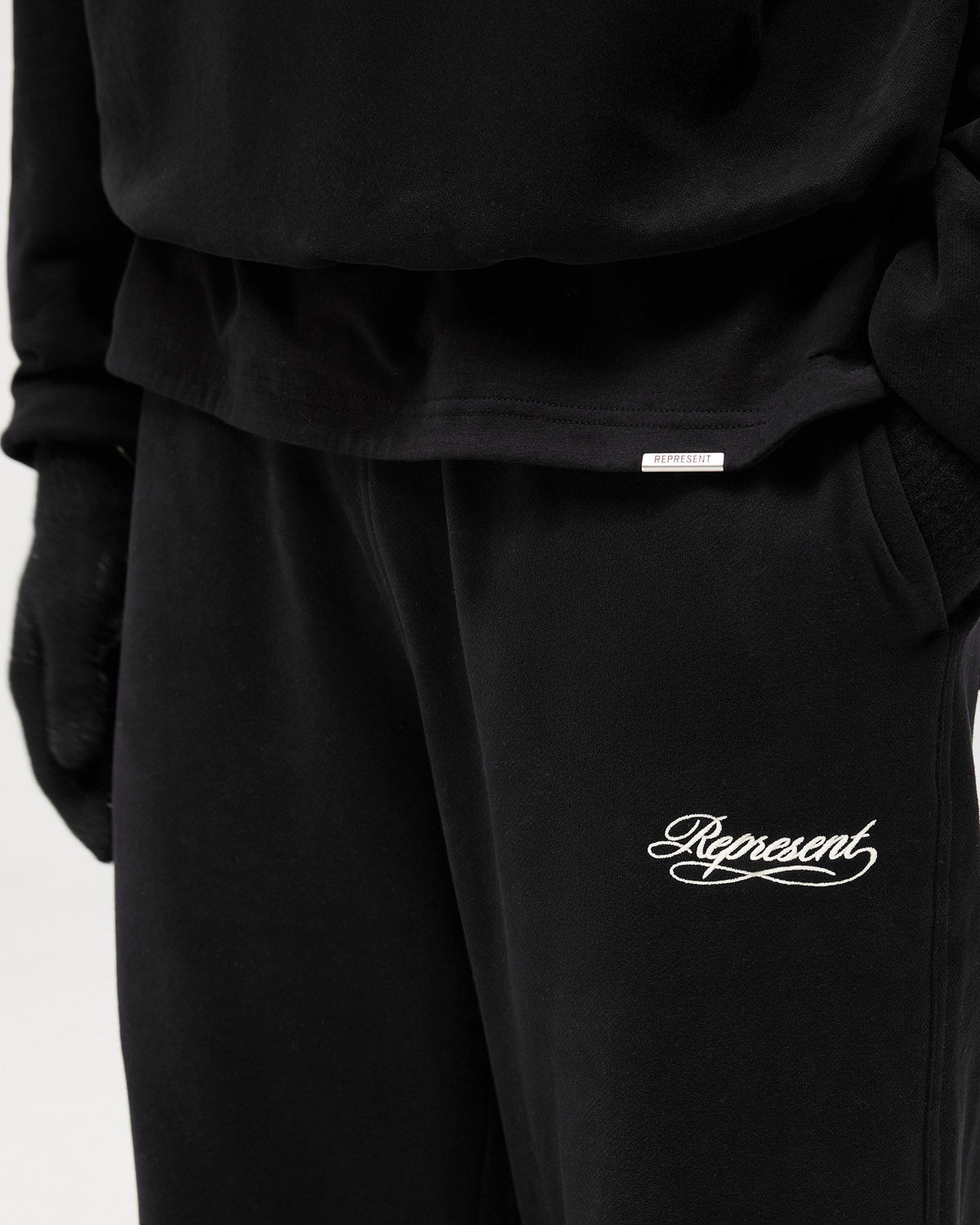 REPRESENT Dual Layer Script Sweatpants - Jet Black