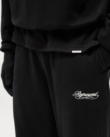 REPRESENT Dual Layer Script Sweatpants - Jet Black