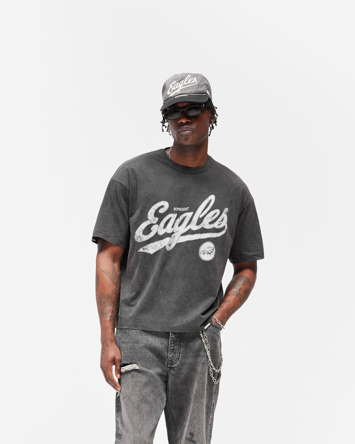 REPRESENT Philadelphia Eagles x Represent T-Shirt - Vintage Grey