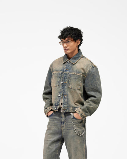 REPRESENT Denim Trucker - Blue Cream