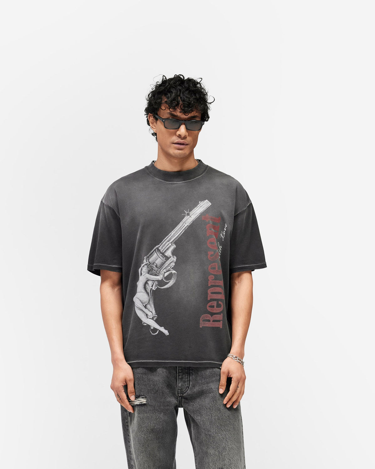 REPRESENT Loaded With Love T-Shirt - Stained Black