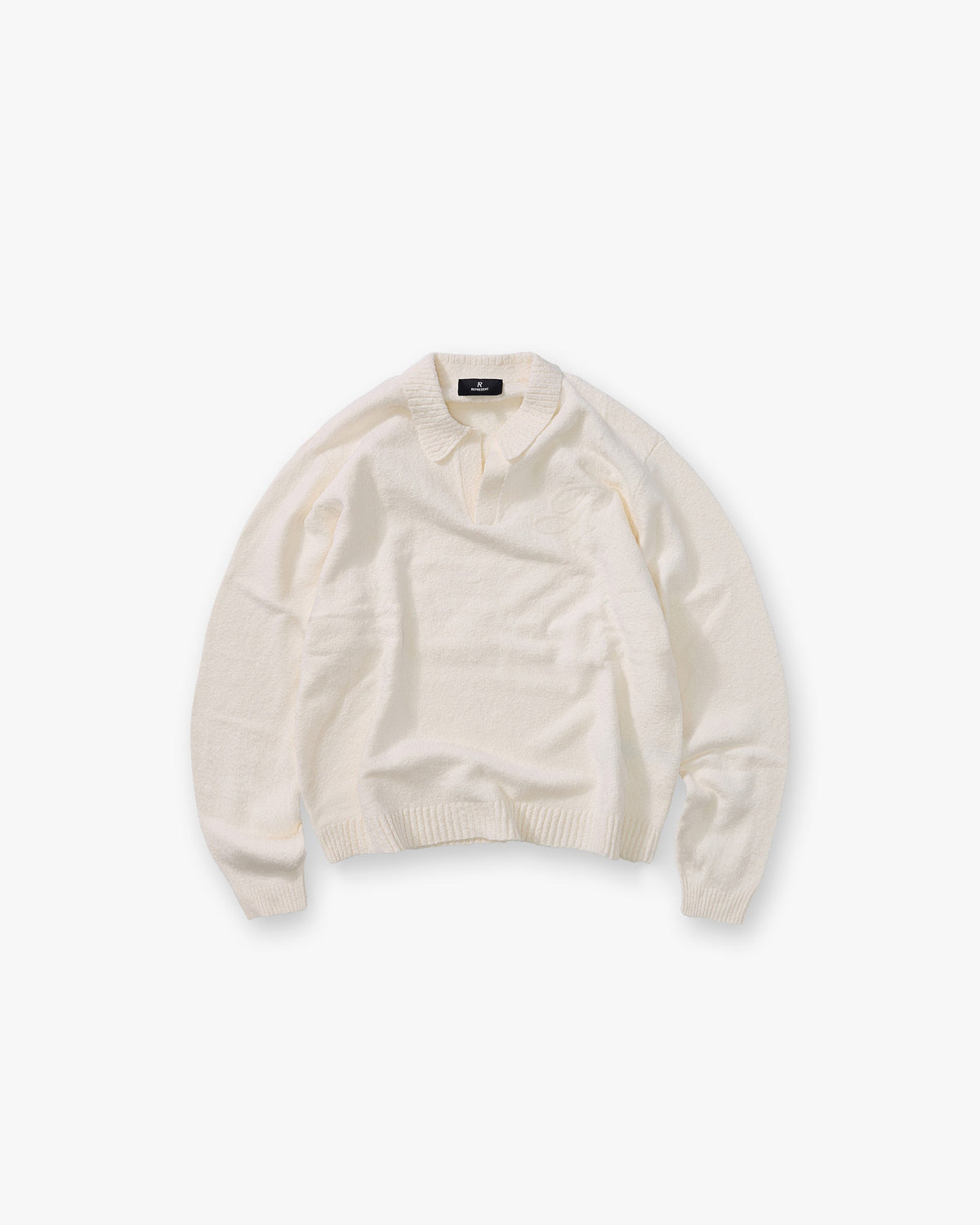 REPRESENT Knitted Polo - Aged White