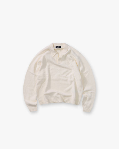 REPRESENT Knitted Polo - Aged White
