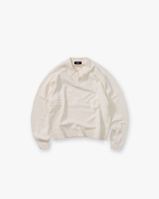REPRESENT Knitted Polo - Aged White