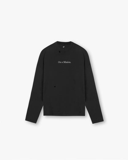 REPRESENT 247 On A Mission Long Sleeve T-Shirt - Jet Black