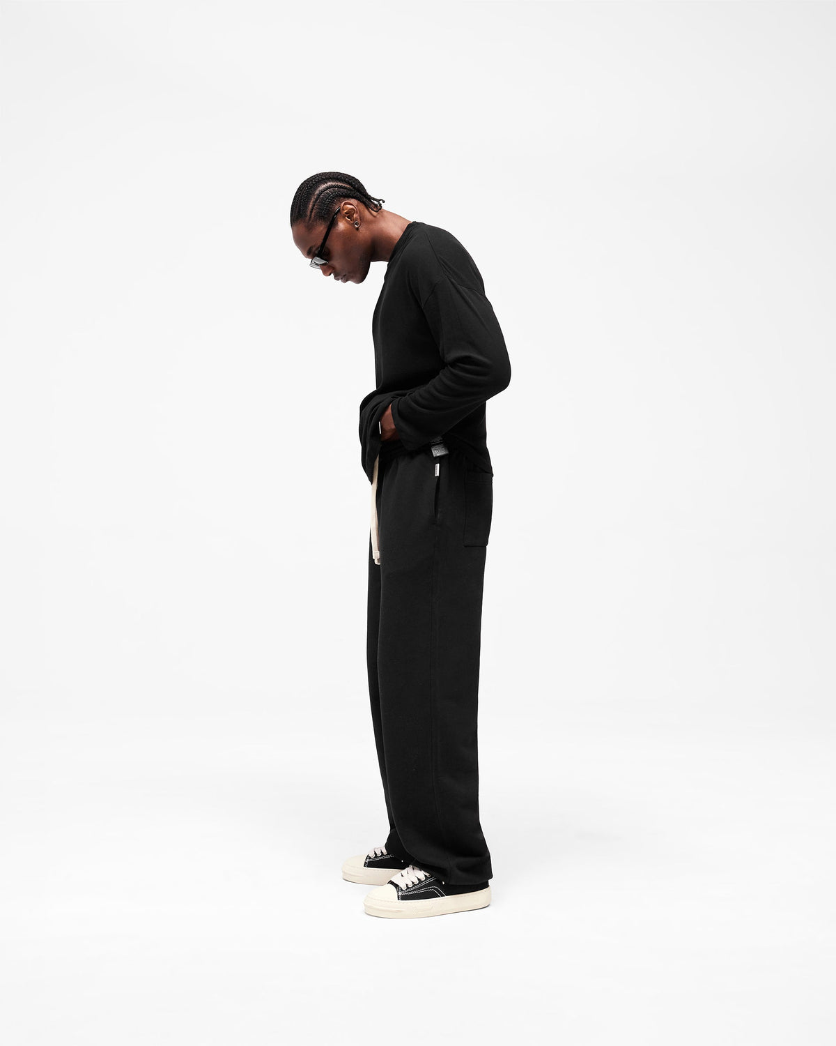 REPRESENT Initial Sheer Rib Long Sleeve T-Shirt - Jet Black